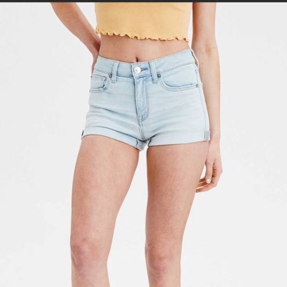 American Eagle light blue denim shorts
